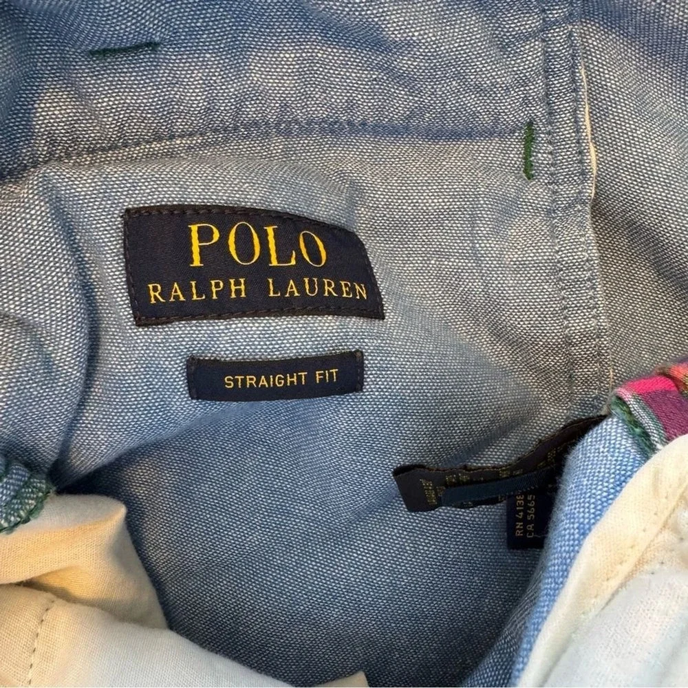 Vtg POLO Ralph‎ Lauren Mens 35 Madras Plaid Cotton Preppy Summer Shorts